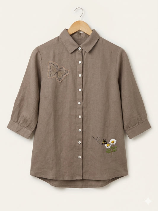 Beige Linen Shirt