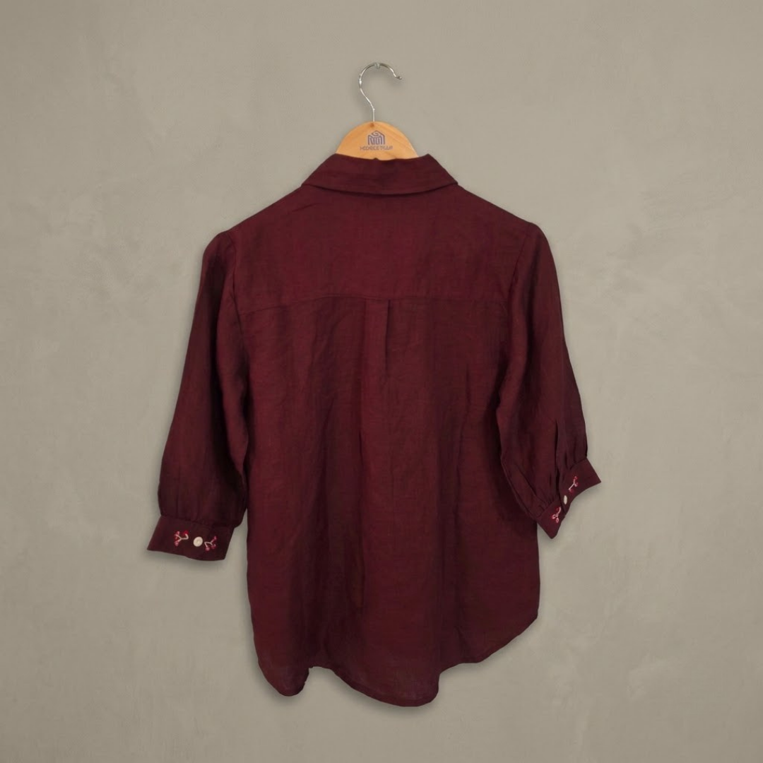 Maroon Linen Shirt