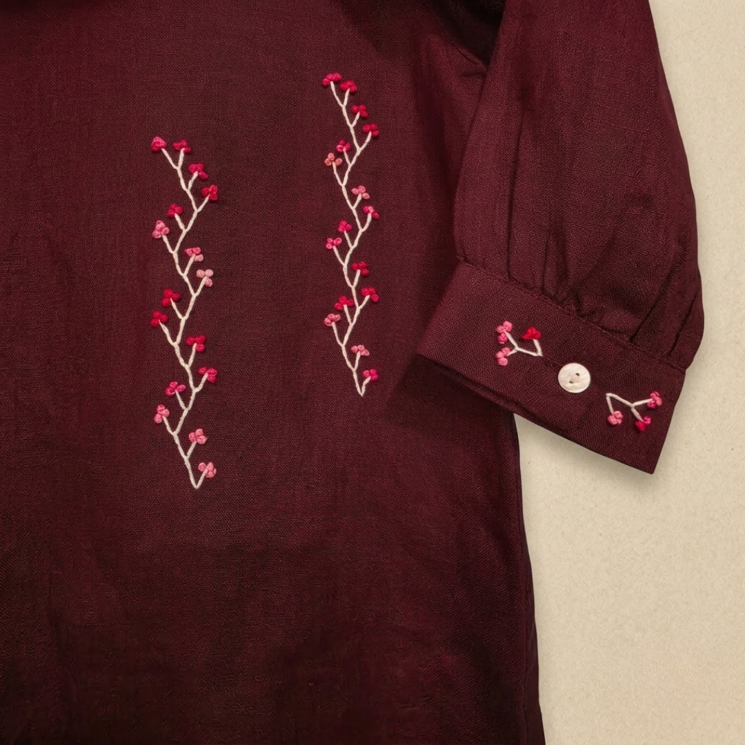 Maroon Linen Shirt