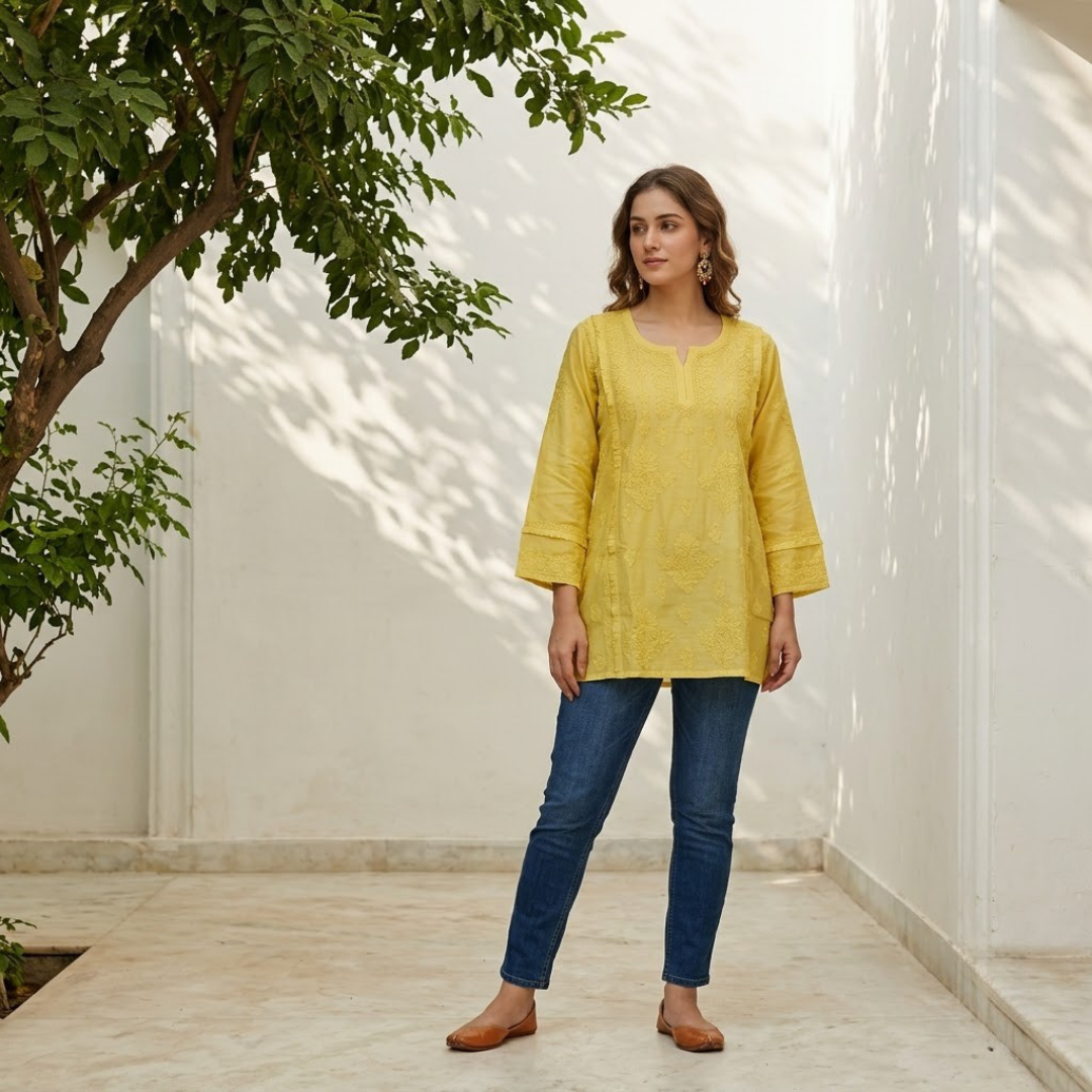 Mustard Yellow Short Kurta