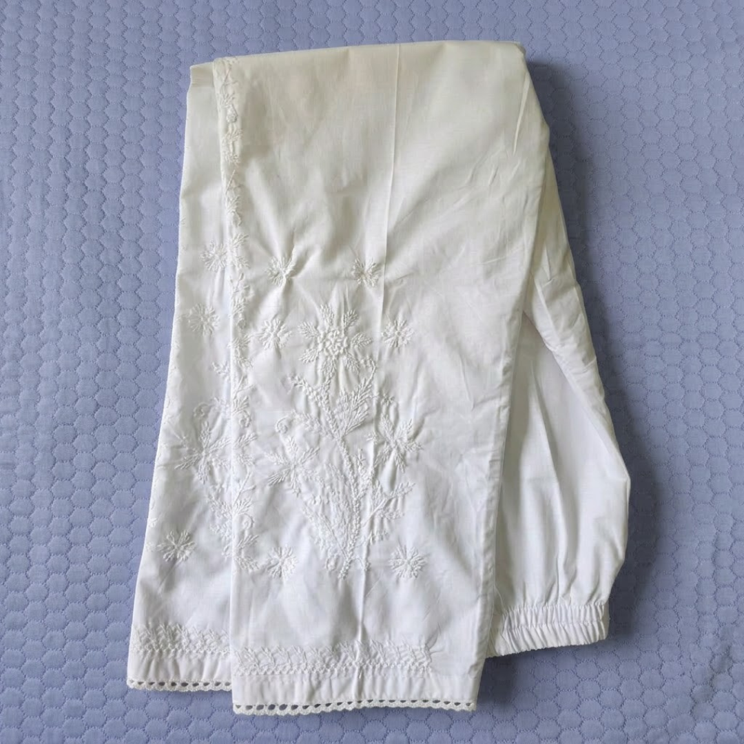 Kashmiri Embroidery White salwar