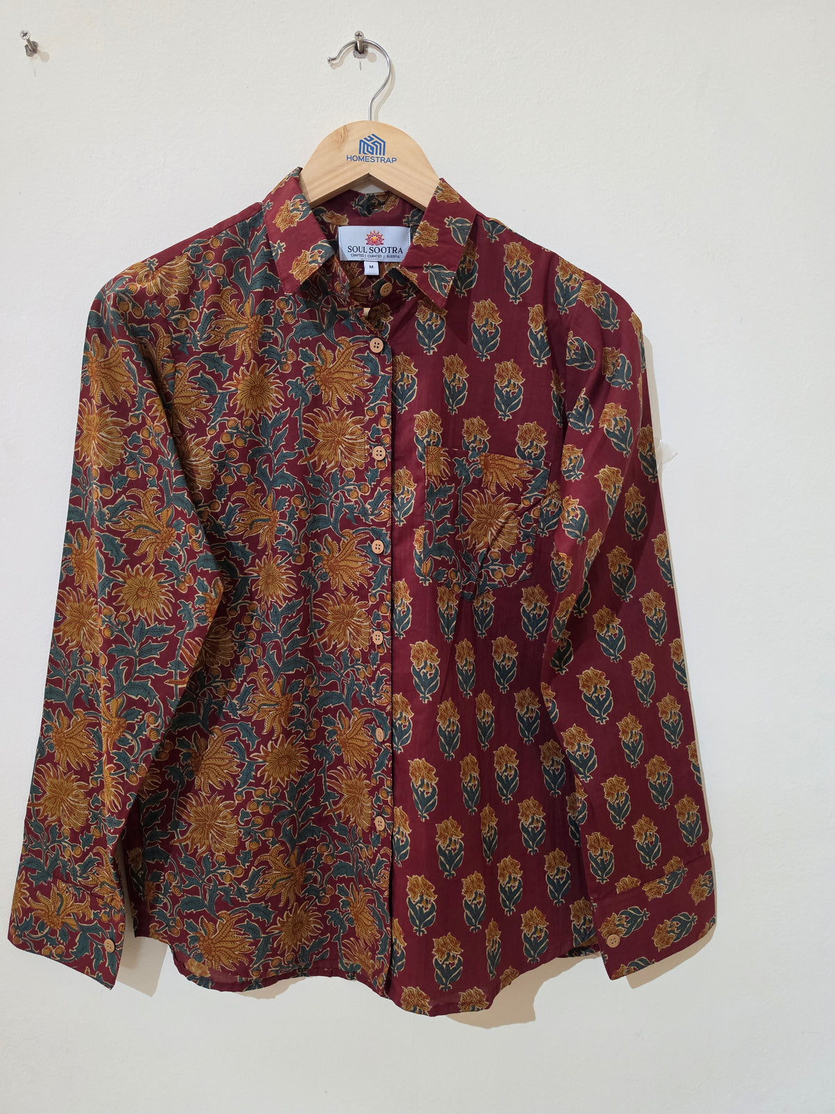 Marron Bagru print Kalamkari Cotton Shirts
