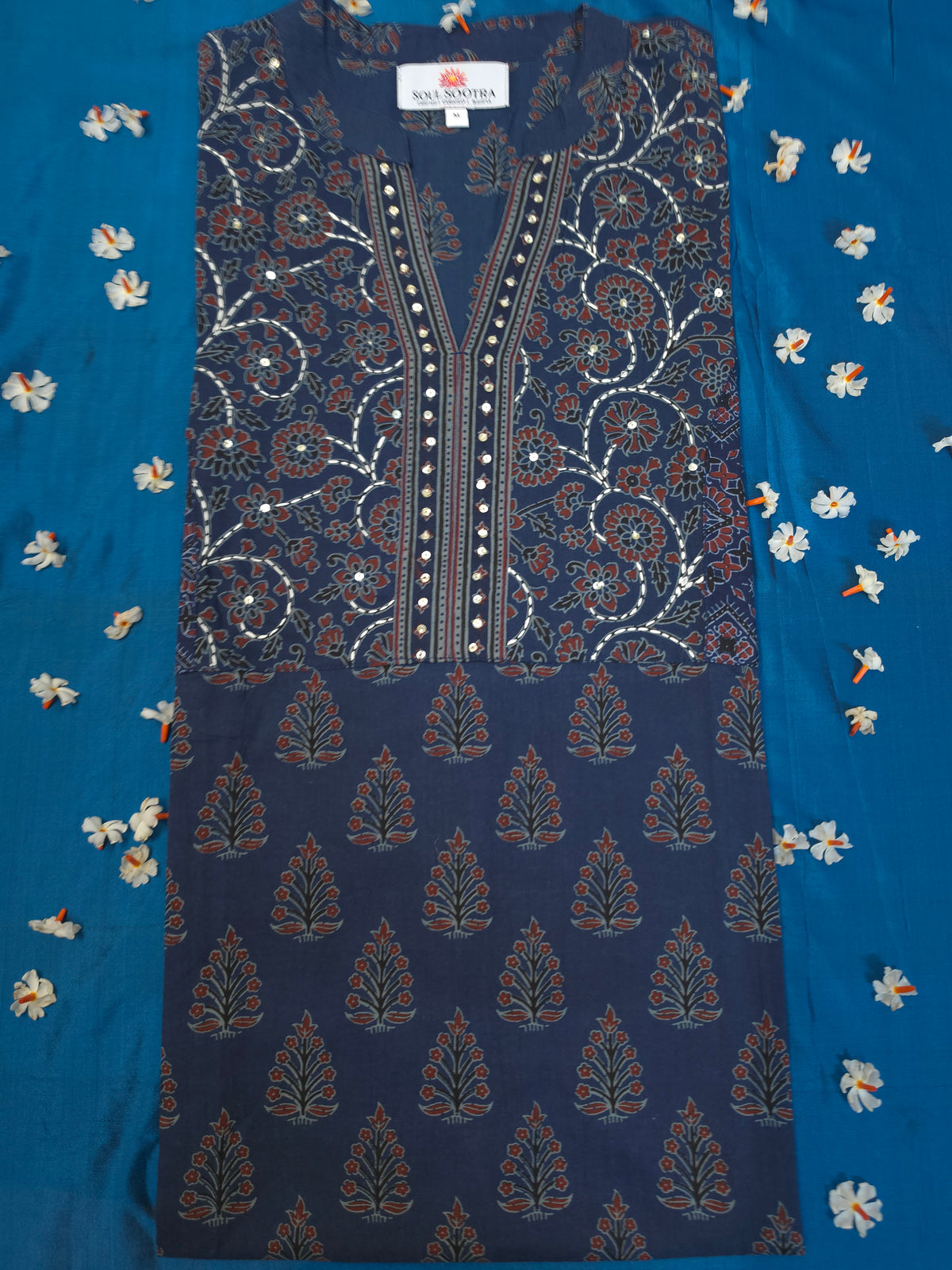 Blue Jaipuri Embroidery Kurta