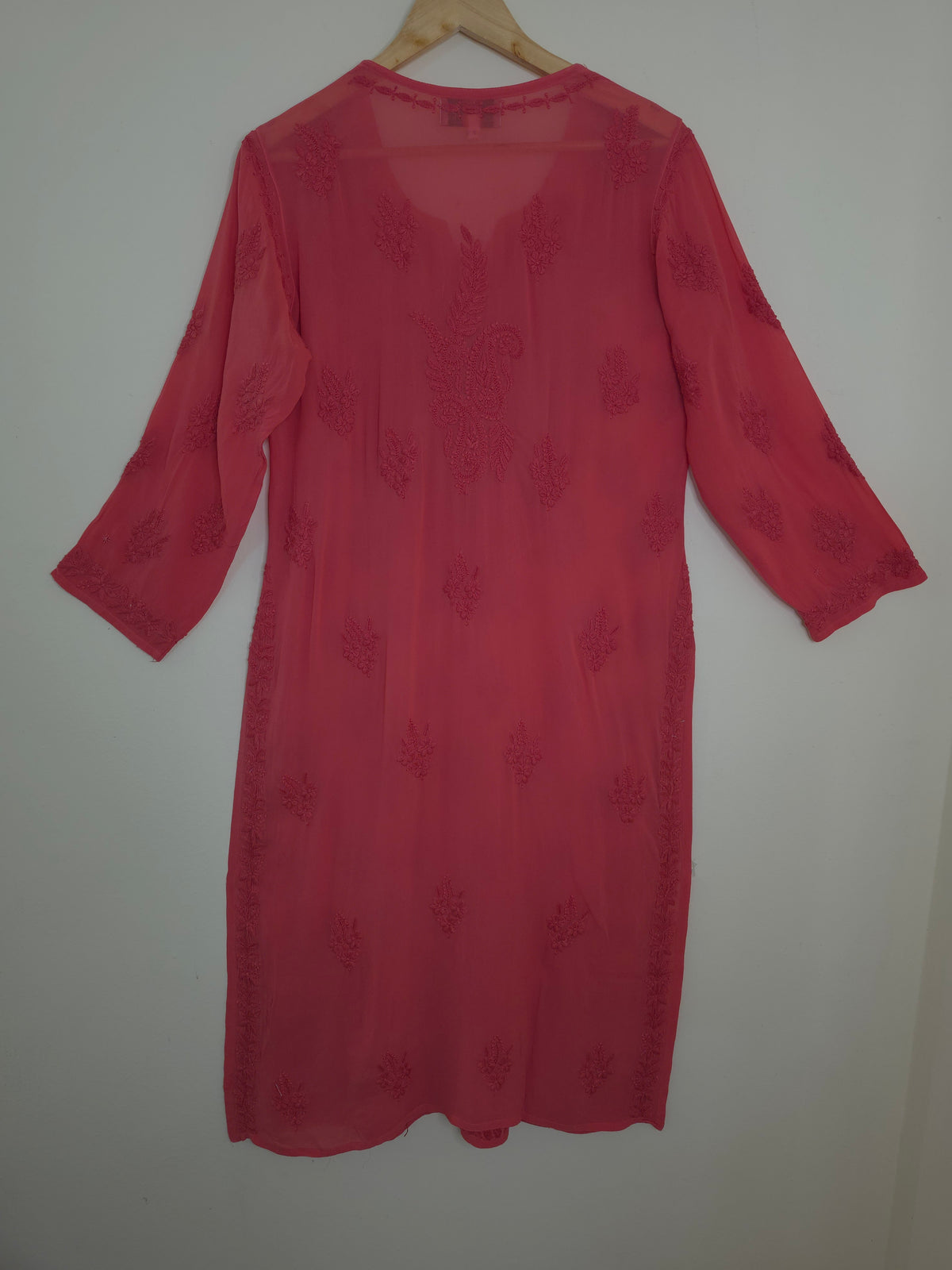 Crimson Red Chikankari Kurta