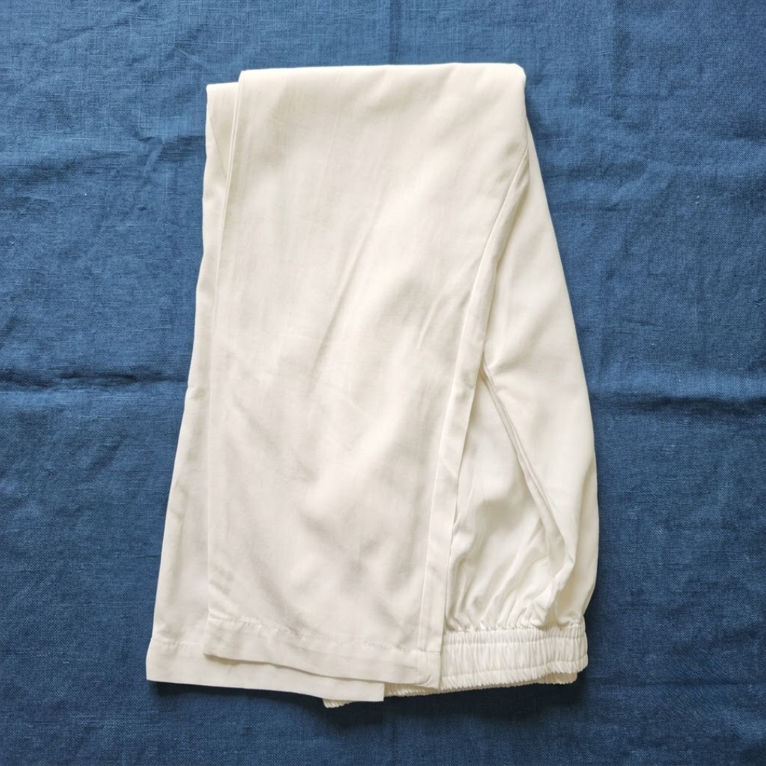 Cream poplin salwar