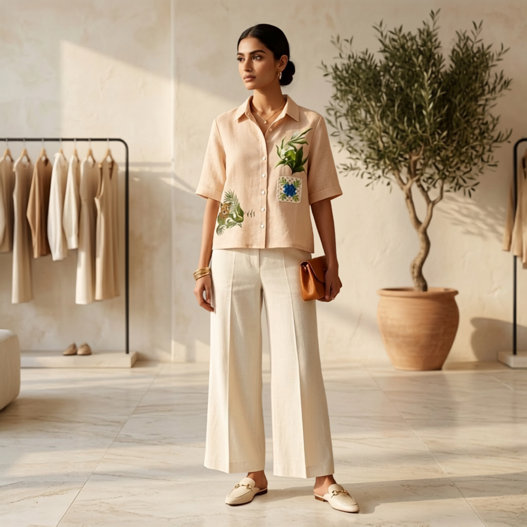 Cream Linen Shirt