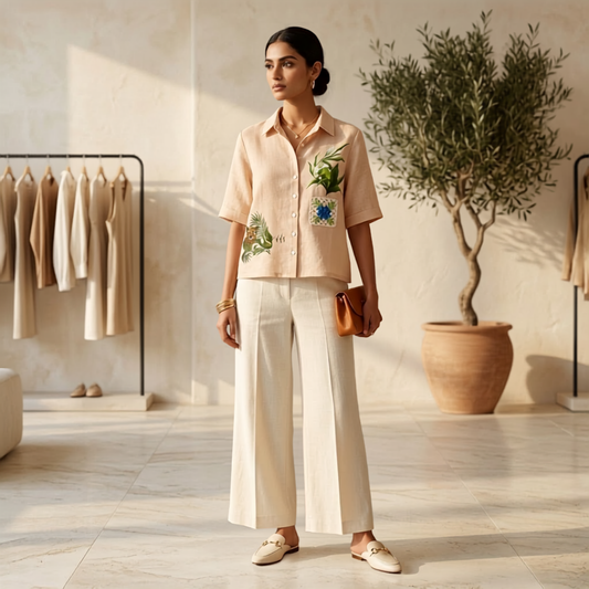 Cream Linen Shirt