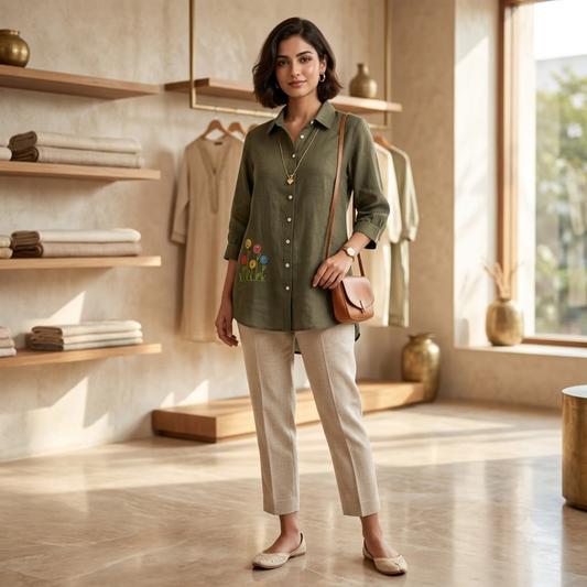 Sage Green Linen Shirt