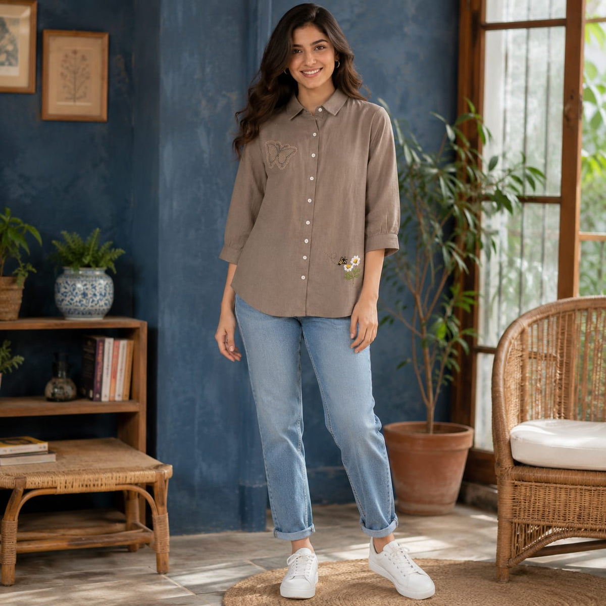 Beige Linen Shirt
