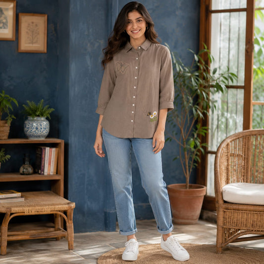 Beige Linen Shirt