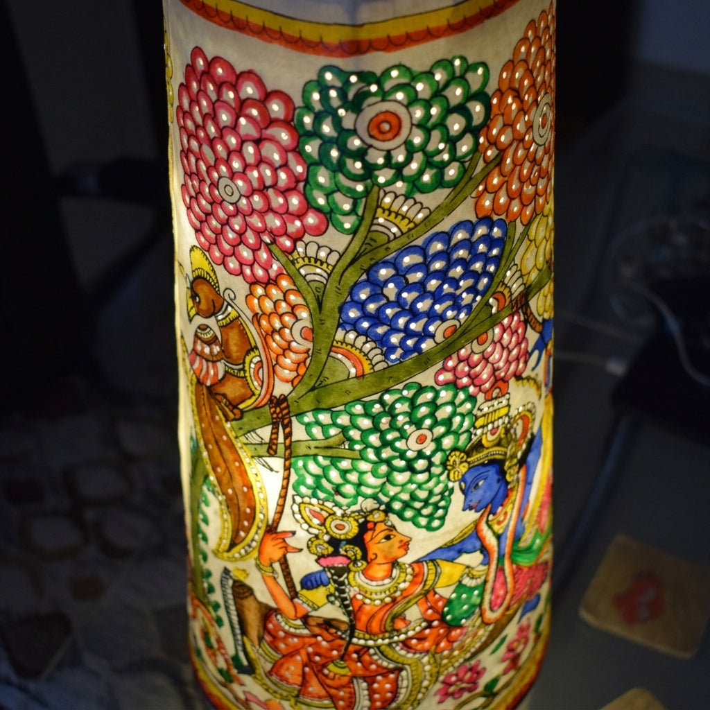 Radha Krishna Hand Painted Lamp Shade