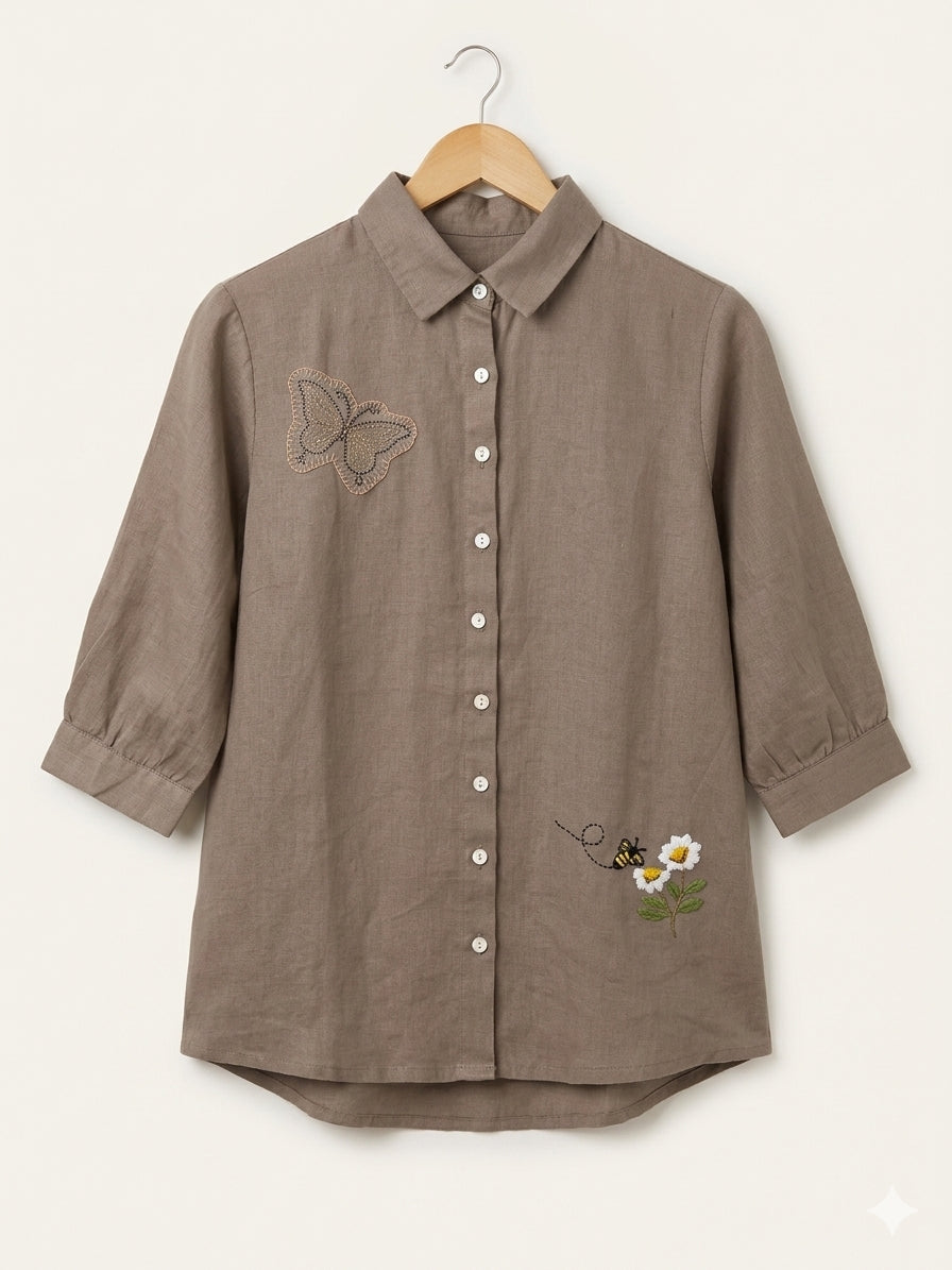 Beige Linen Shirt