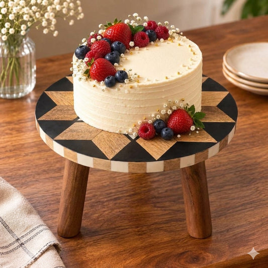 Geometric wooden cake stand/starter platter